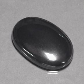 Hematita gris natural de 43,96 ct, corte óvalo, opaco