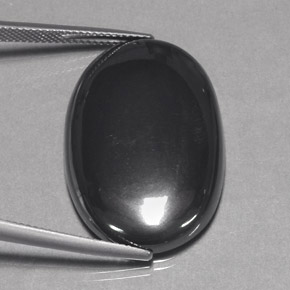 Hematita gris natural de 43,96 ct, corte óvalo, opaco