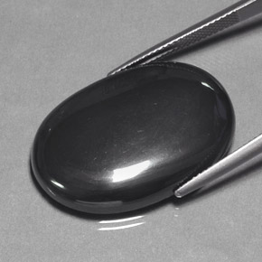 Hematita gris natural de 43,96 ct, corte óvalo, opaco