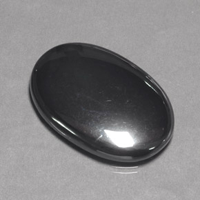 Hematita gris natural de 31,89 ct, corte óvalo, opaco