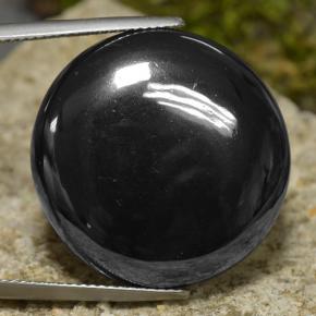 Hematita gris oscuro natural de 57,22 ct, corte redondo, opaco