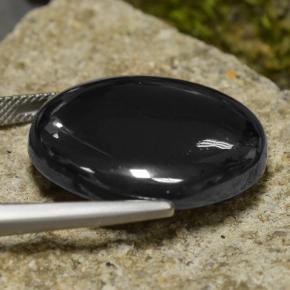 Hematita gris oscuro natural de 57,22 ct, corte redondo, opaco