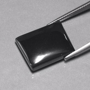 Hematita gris natural de 30,02 ct, baguette, opaco