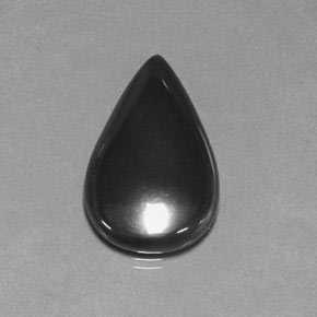Hematita gris natural de 19,39 ct, en forma de pera, opaco