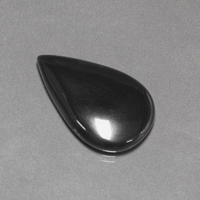 Hematita gris natural de 19,39 ct, en forma de pera, opaco