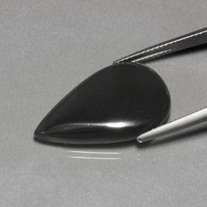 Hematita gris natural de 19,39 ct, en forma de pera, opaco