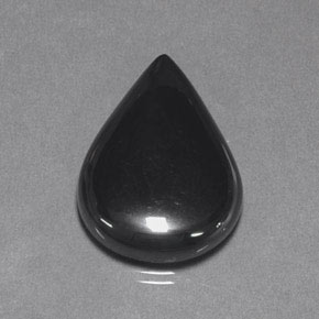 Hematites Gris negro natural de 20.78 ct, En forma de pera, Opaco