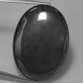Hematita gris natural de 54,54 ct, corte óvalo, opaco