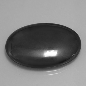 Hematita gris natural de 54,54 ct, corte óvalo, opaco