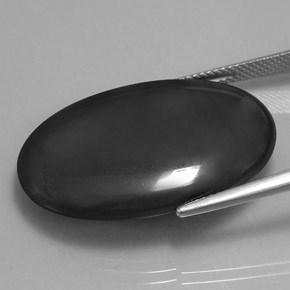 Hematita gris natural de 54,54 ct, corte óvalo, opaco