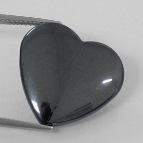 Hematites Gris negro natural de 25.88 ct, Forma de corazón, Opaco