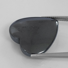 Hematites Gris negro natural de 25.88 ct, Forma de corazón, Opaco