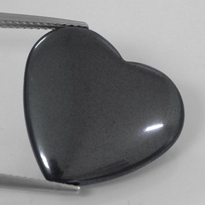 Hematita negro y gris natural de 22,68 ct, forma de corazón, opaco