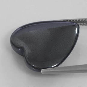 Hematita negro y gris natural de 22,68 ct, forma de corazón, opaco