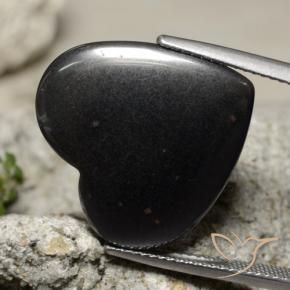 Hematites Gris oscuro natural de 23.99 ct, Corazón, Opaco