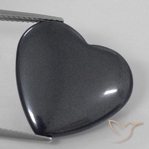 22.70ct Natural Gris negro Hematites, Corazón, Opaco