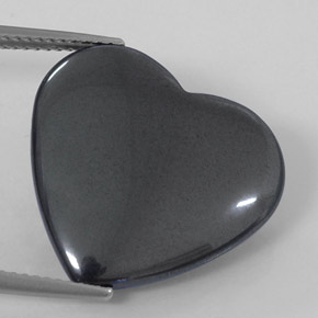 Hematita gris natural de 23,42 ct, forma de corazón, opaco