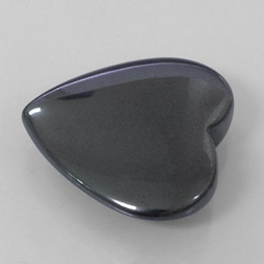 Hematita gris natural de 23,42 ct, forma de corazón, opaco