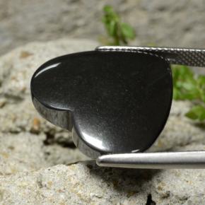Hematites Gris oscuro natural de 25.82 ct, Forma de corazón, Opaco