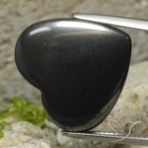 Hematites Gris oscuro natural de 23.09 ct, Corazón, Opaco