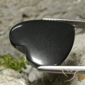 Hematites Gris oscuro natural de 23.09 ct, Corazón, Opaco