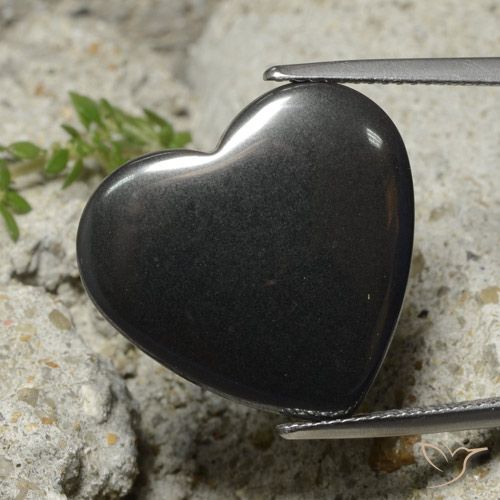 23.25ct Natural Gris oscuro Hematites, Corazón, Opaco