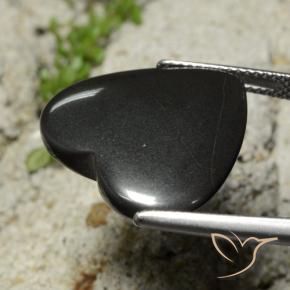 Hematites Gris oscuro natural de 22.87 ct, Corazón, Opaco