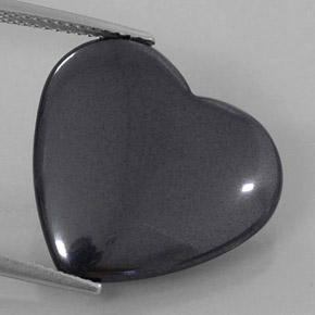 Hematita gris natural de 23,01 ct, forma de corazón, opaco