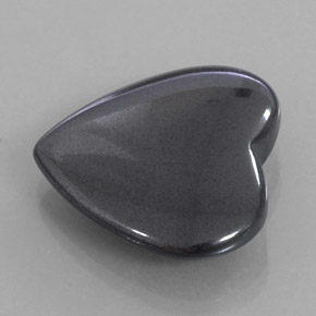 Hematita gris natural de 23,01 ct, forma de corazón, opaco