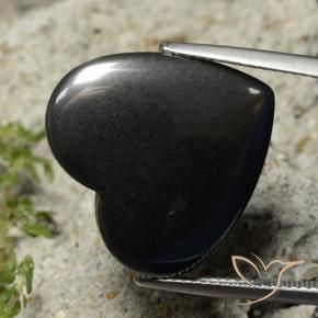 Hematites Gris oscuro natural de 23.50 ct, Corazón, Opaco