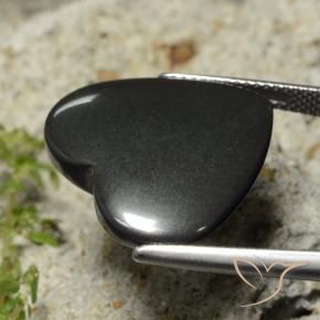 Hematites Gris oscuro natural de 23.50 ct, Corazón, Opaco