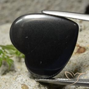 Hematites Gris negro natural de 23.29 ct, Corazón, Opaco