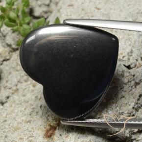 Hematites Gris negro natural de 23.58 ct, Corazón, Opaco