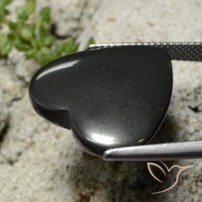 Hematites Gris negro natural de 23.58 ct, Corazón, Opaco