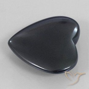 Hematites Gris negro natural de 22.83 ct, Corazón, Opaco