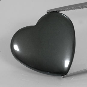 Hematita gris natural de 23,17 ct, forma de corazón, opaco