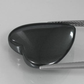 Hematita gris natural de 23,17 ct, forma de corazón, opaco