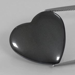 Hematita gris natural de 22,90 ct, forma de corazón, opaco