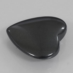 Hematita gris natural de 22,90 ct, forma de corazón, opaco