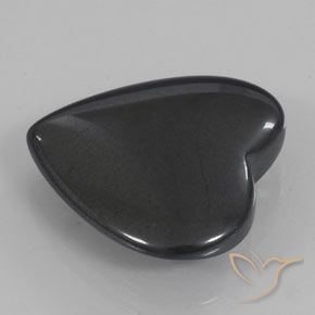 Hematites Gris oscuro natural de 22.91 ct, Corazón, Opaco