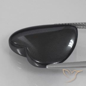 Hematites Gris oscuro natural de 22.57 ct, Corazón, Opaco