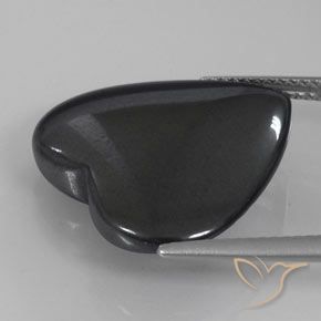 Hematites Gris oscuro natural de 22.86 ct, Corazón, Opaco