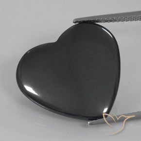 23.38ct Natural Gris negro Hematites, Corazón, Opaco