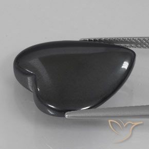 Hematites Gris negro natural de 23.38 ct, Corazón, Opaco