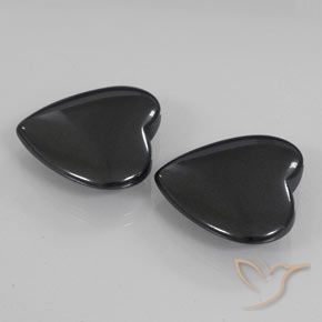 46.20ctw Natural Gris oscuro Hematites, Corazón, Opaco