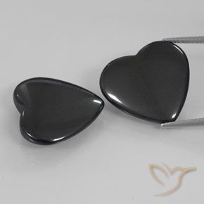 Gemas de Hematites Gris oscuro natural de 46.20 ct, Corazón, Opaco