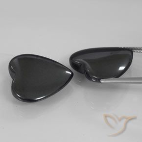 Gemas de Hematites Gris oscuro natural de 46.20 ct, Corazón, Opaco