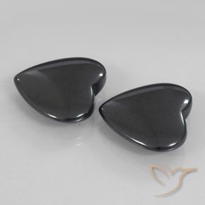 Gemas de Hematites Gris negro natural de 46.25 ct, Corazón, Opaco