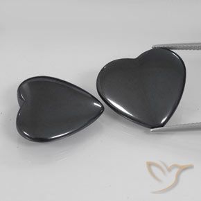 46.56ctw Natural Gris oscuro Hematites, Corazón, Opaco