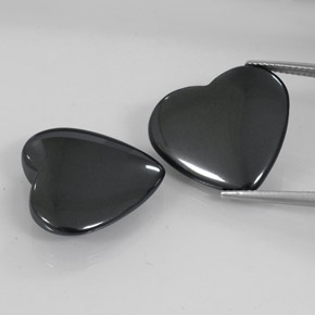 Gemas de Hematites Gris negro natural de 46.94 ct, Forma de corazón, Opaco